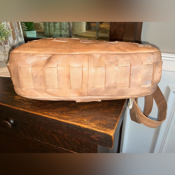 Bed Stu Orchid Leather Satchel Handbag Crossbody Bag Taupe Driftwood MSRP $280 - Picture 6 of 14